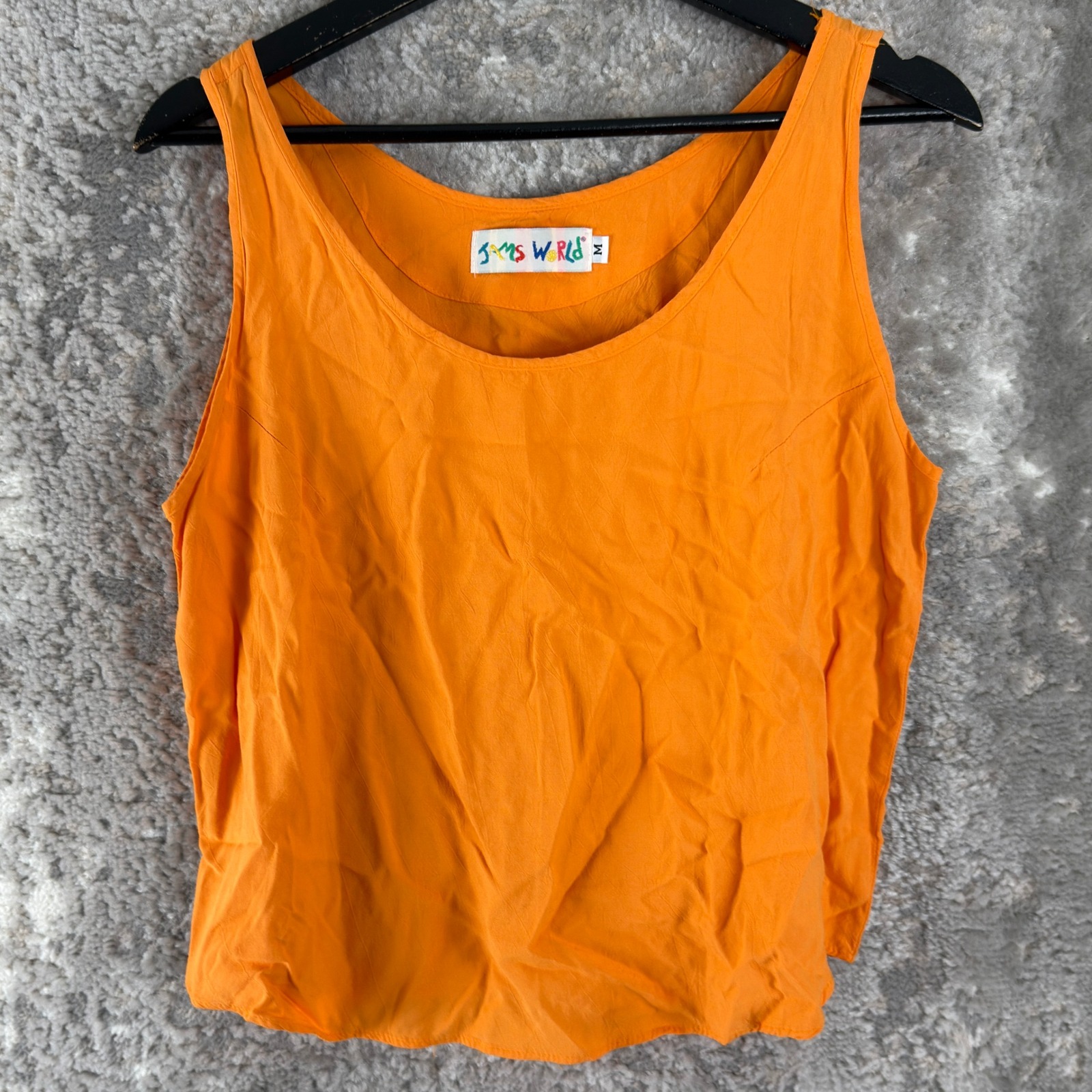 Jams World Size M Rayon Tangelo Orange Sleeveless Tank Top Women